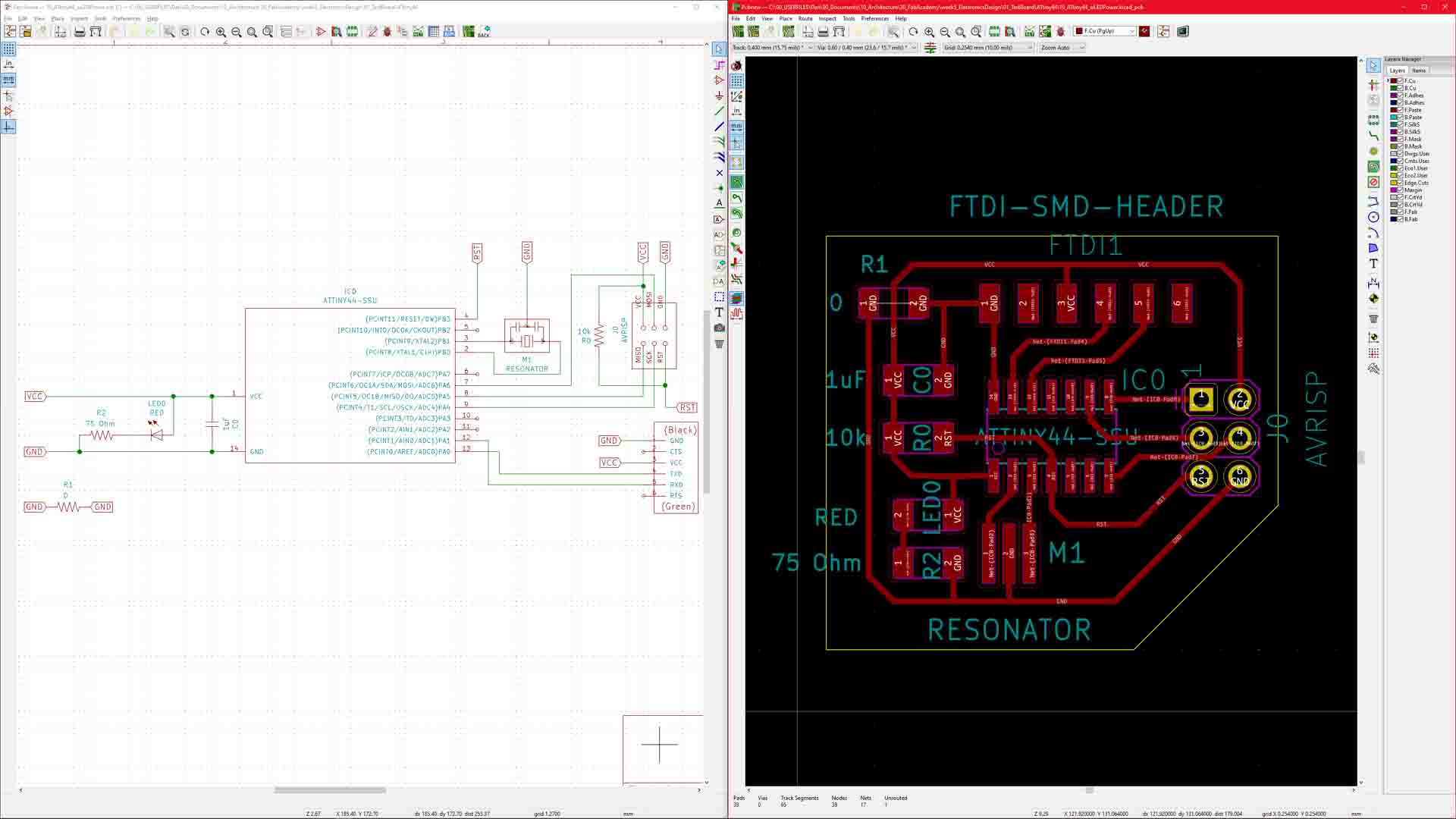 chema and Footprint with LED on powerd